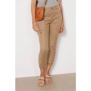 Evereve Women’s Linen Blend Tessa Cargo Pant Size 26 Sandcastle Tan Khaki Jogger